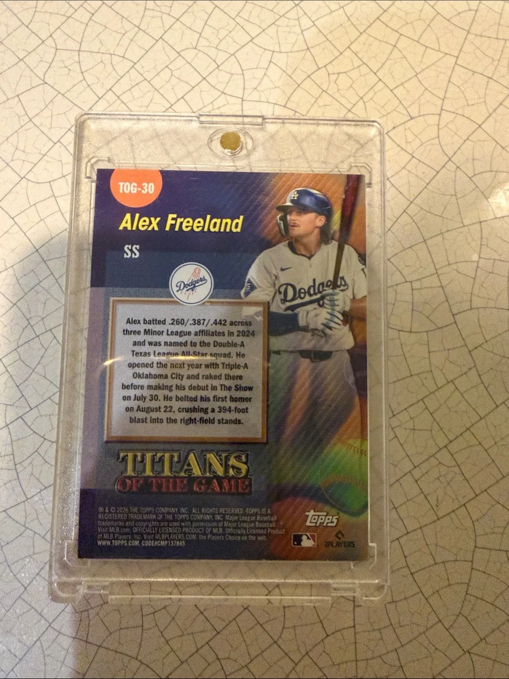 Topps Clear Baseball Card Case with Snap Closure - Orange foil